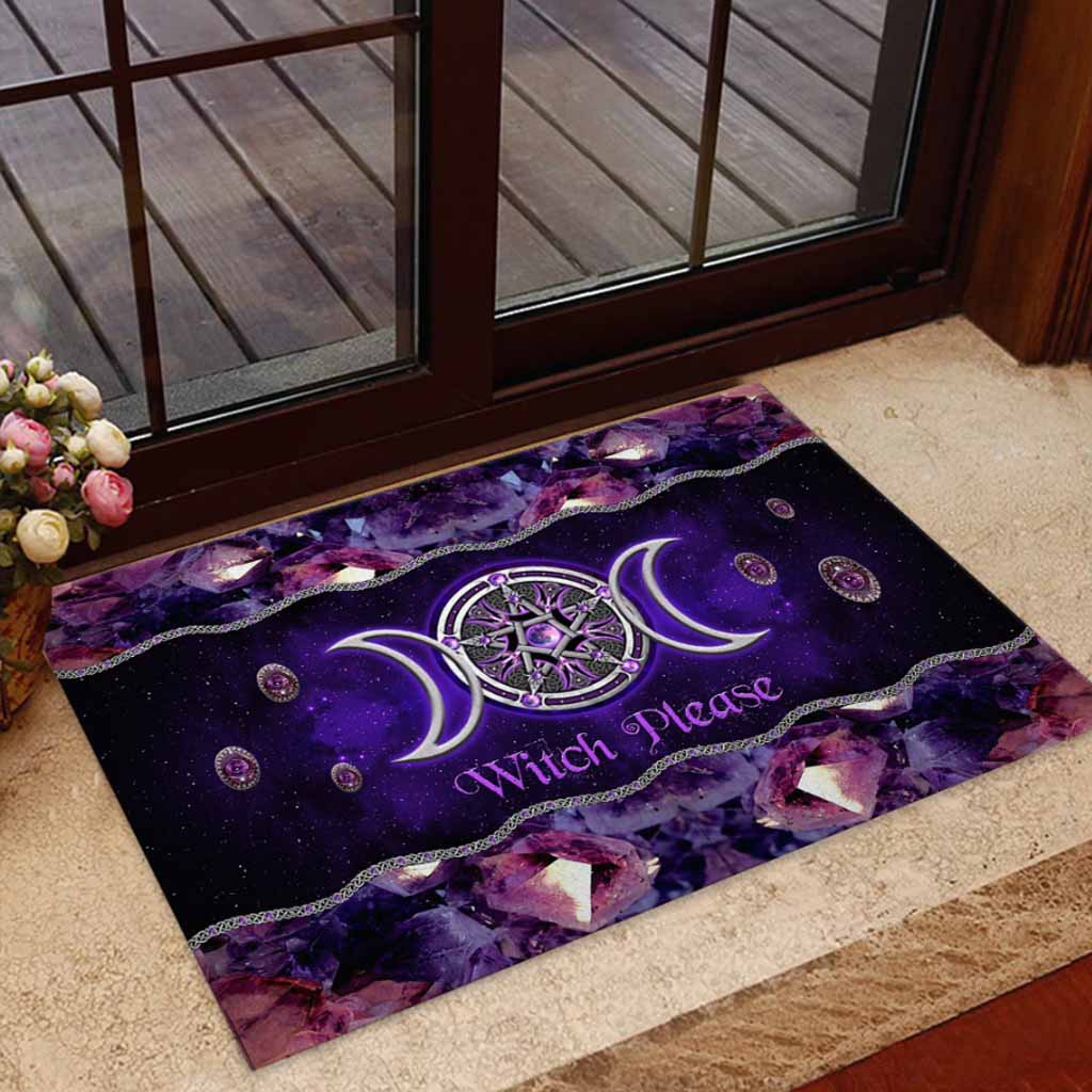 Witch Please Purple Triple Moon Witch 3D Printed Doormat