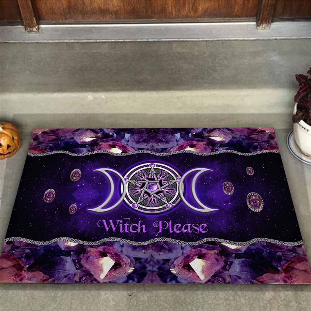Witch Please Purple Triple Moon Witch 3D Printed Doormat