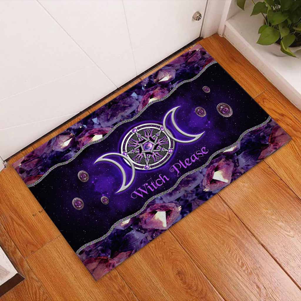 Witch Please Purple Triple Moon Witch 3D Printed Doormat