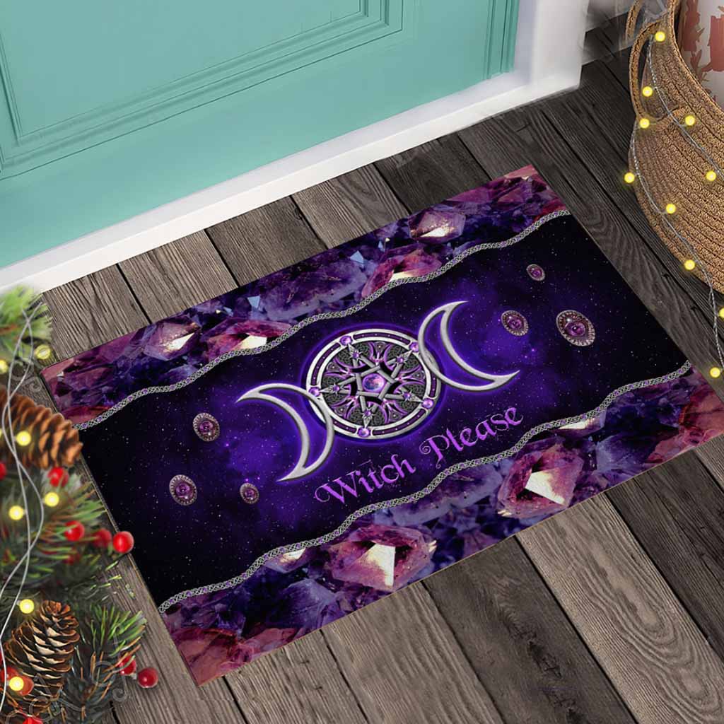 Witch Please Purple Triple Moon Witch 3D Printed Doormat