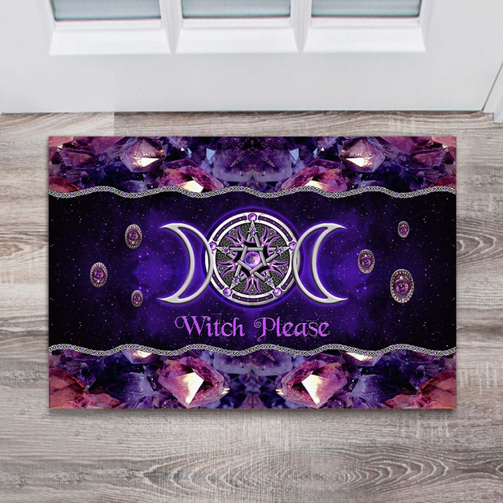 Witch Please Purple Triple Moon Witch 3D Printed Doormat