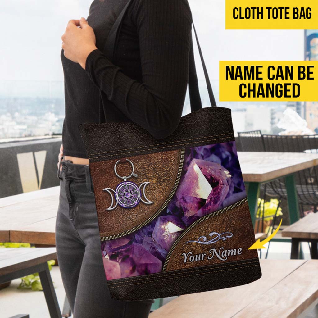 Purple Triple Moon Witch Personalized Tote Bag