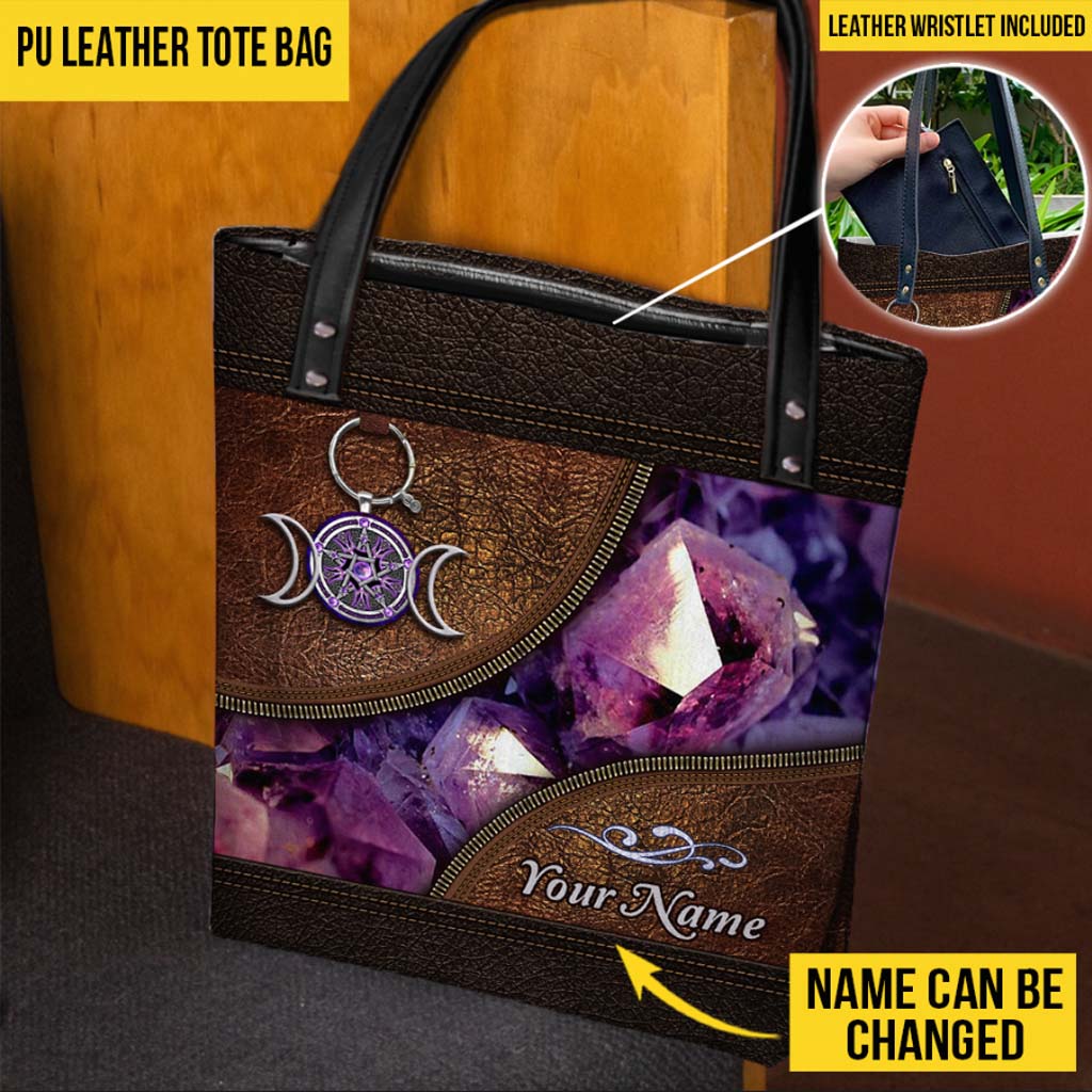 Purple Triple Moon Witch Personalized Tote Bag
