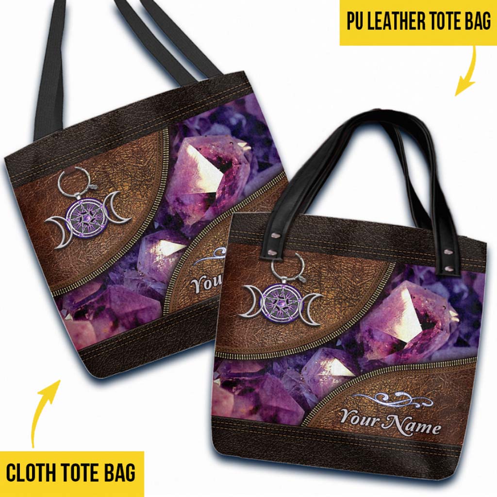 Purple Triple Moon Witch Personalized Tote Bag