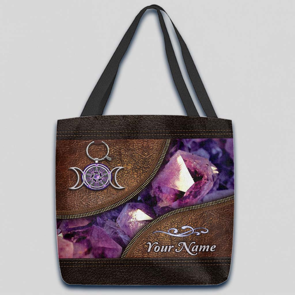 Purple Triple Moon Witch Personalized Tote Bag