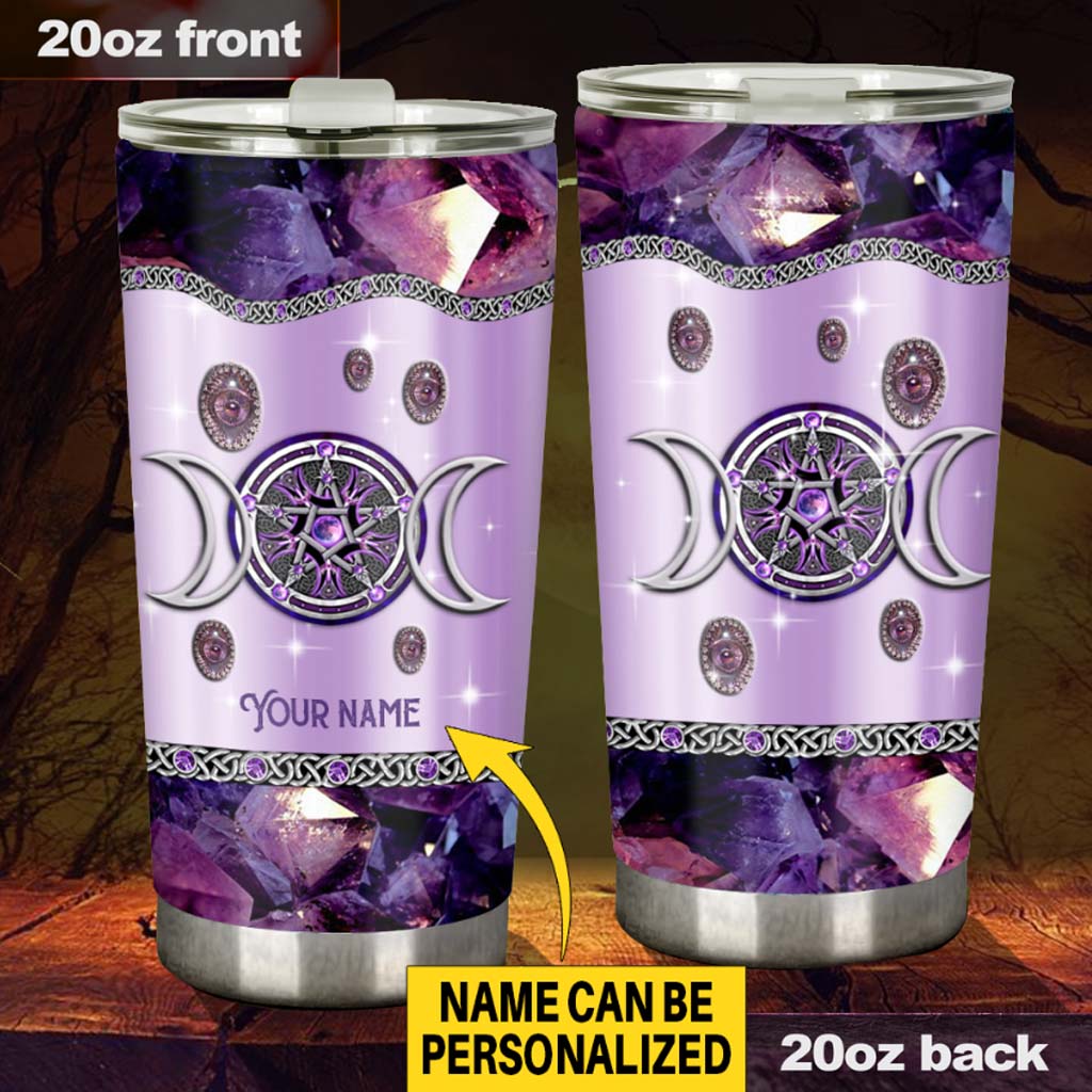 Purple Tripple Moon Witch Personalized 3D Printed Tumbler