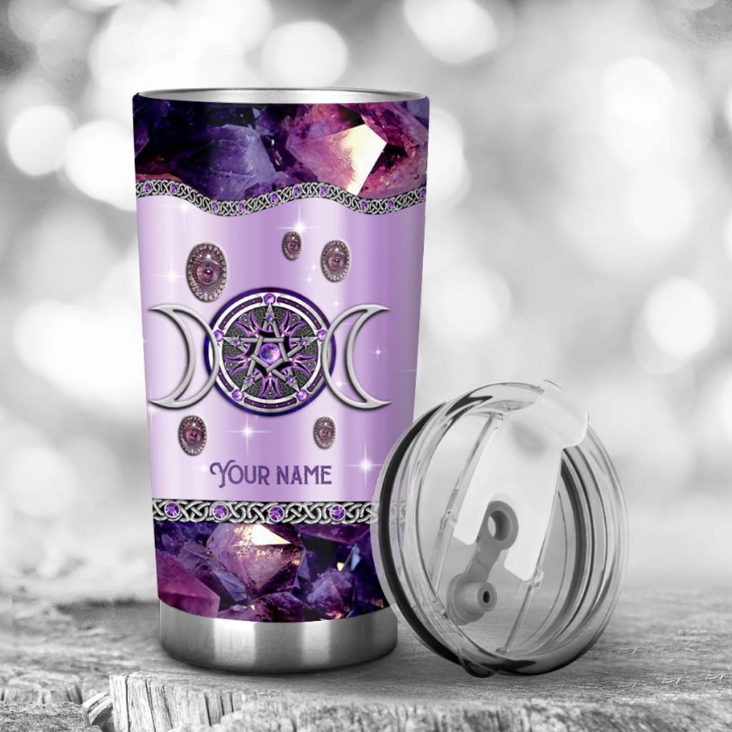 Purple Tripple Moon Witch Personalized 3D Printed Tumbler