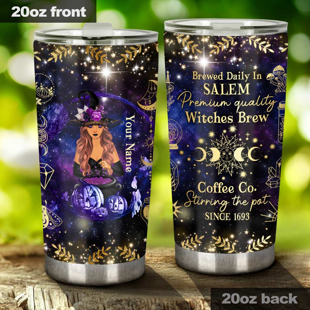 Witch Brew Stirring The Pot In Salem - Personalized Witch Tumbler