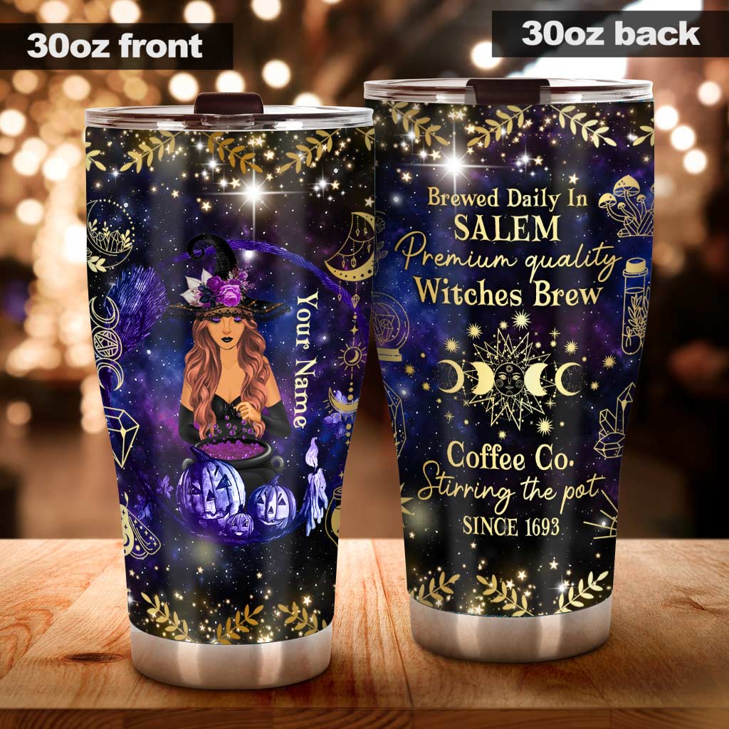 Witch Brew Stirring The Pot In Salem - Personalized Witch Tumbler