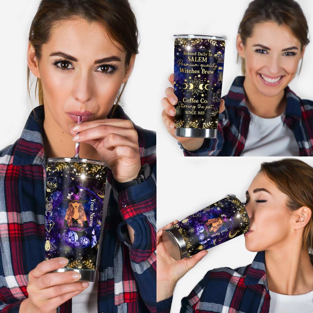 Witch Brew Stirring The Pot In Salem - Personalized Witch Tumbler