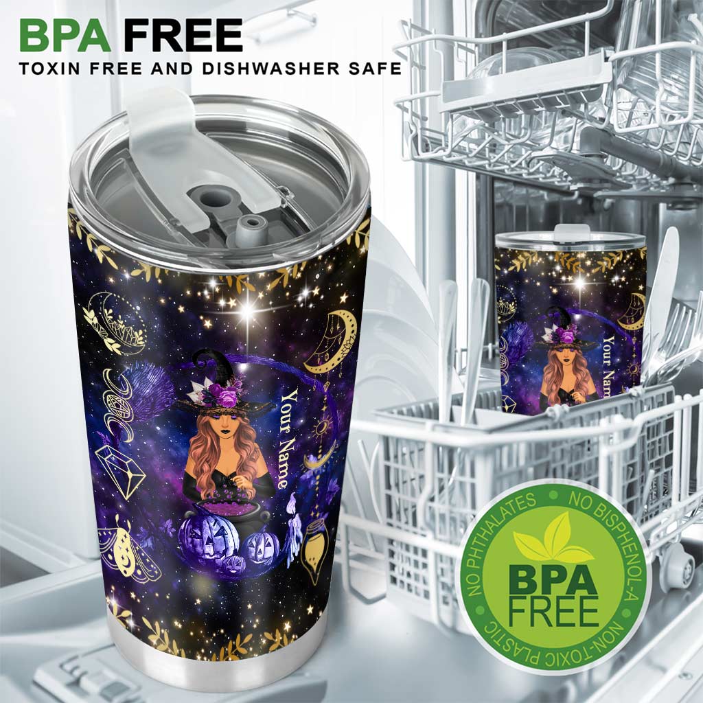 Witch Brew Stirring The Pot In Salem - Personalized Witch Tumbler