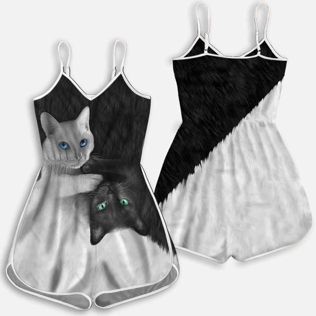 Yin Yang Cat Romper