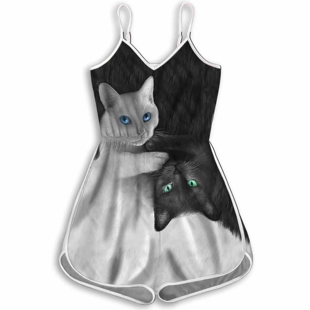 Yin Yang Cat Romper