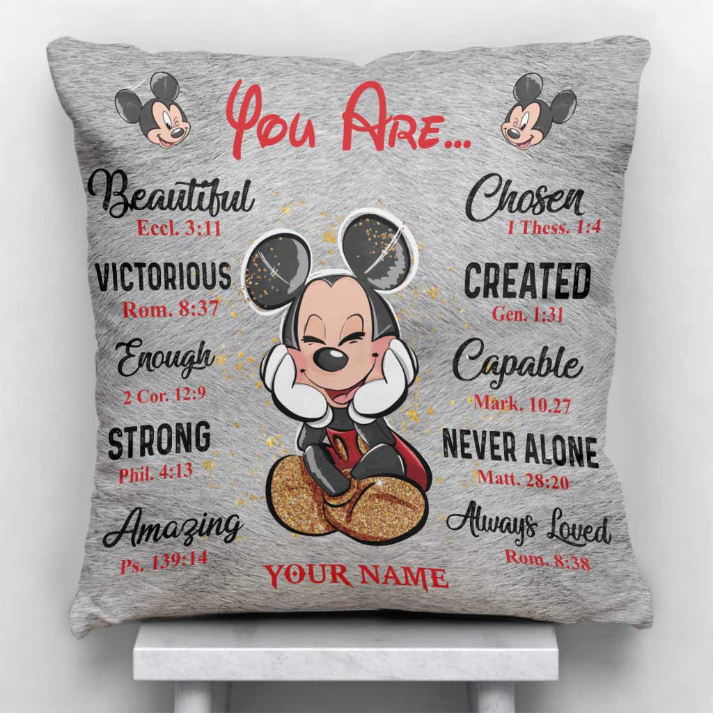 You Are Beautiful - Personalized Mouse Throw Pillow
