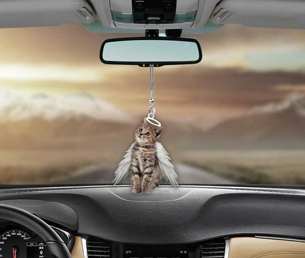 Angel - Cat Car Ornament (Printed On Both Sides)