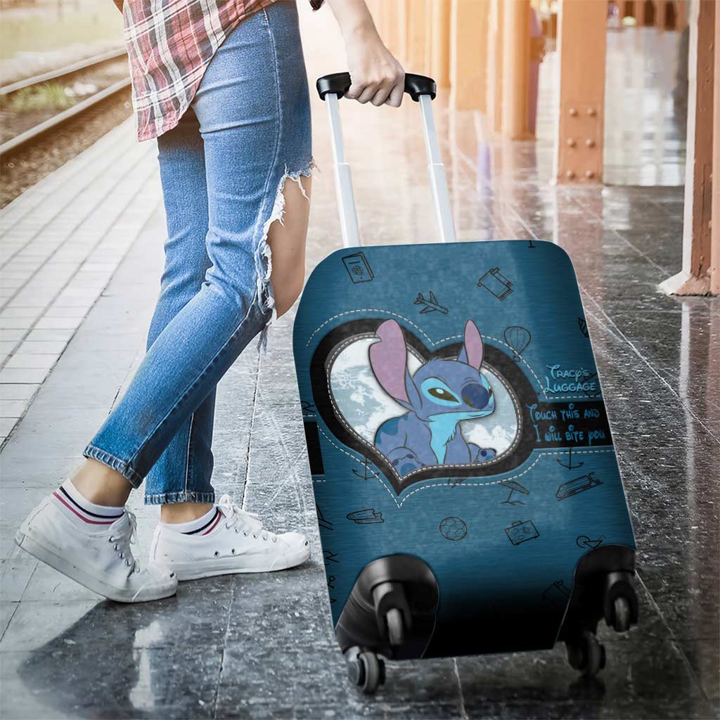 Touch This And I Will Bite You - Personalized Travelling Luggage Cover