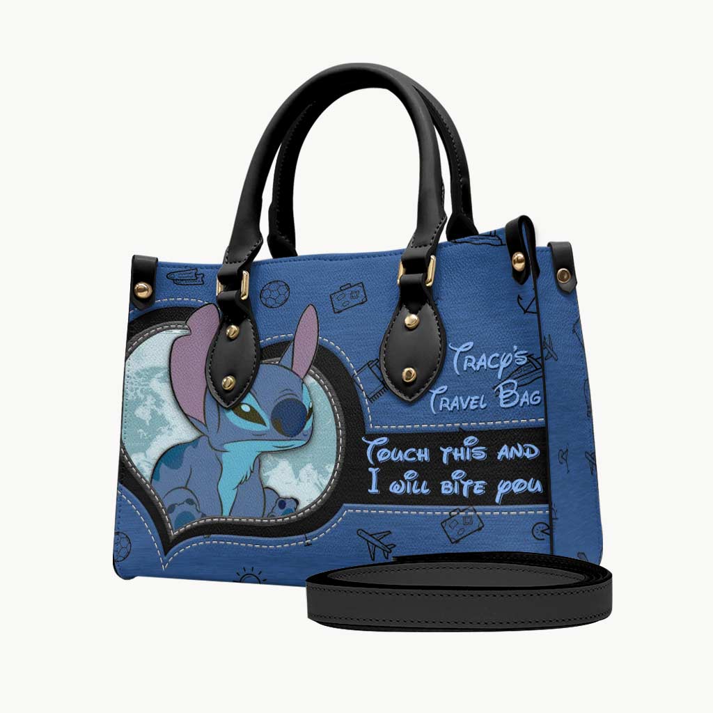Touch This And I Will Bite You - Personalized Travelling Leather Handbag