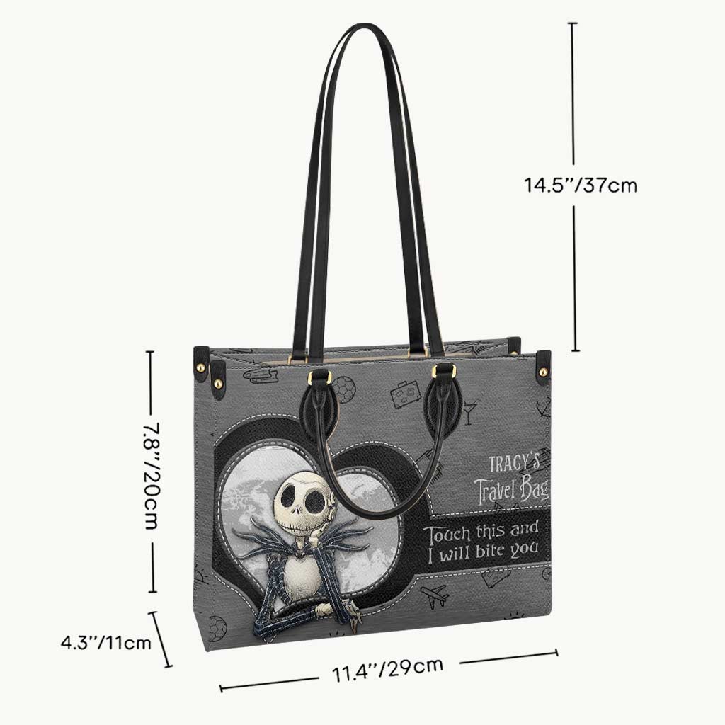 Touch This And I Will Bite You - Personalized Travelling Leather Handbag