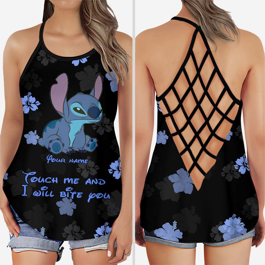 Touch This And I Will Bite You - Personalized Ohana Cross Tank Top and Leggings