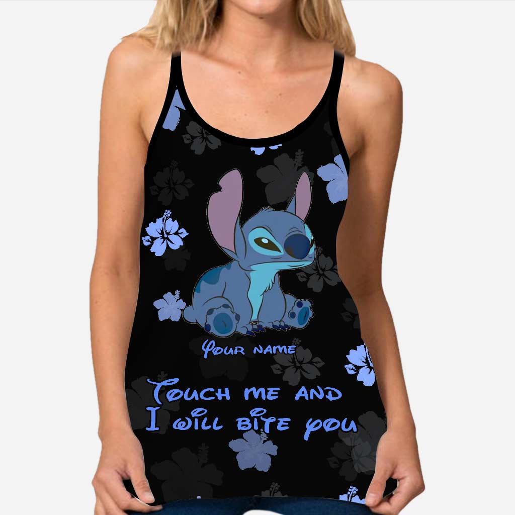 Touch This And I Will Bite You - Personalized Ohana Cross Tank Top and Leggings