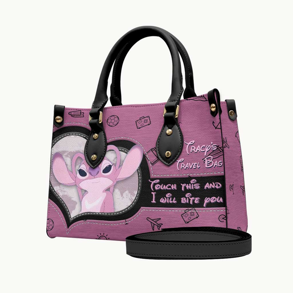 Touch This And I Will Bite You - Personalized Travelling Leather Handbag