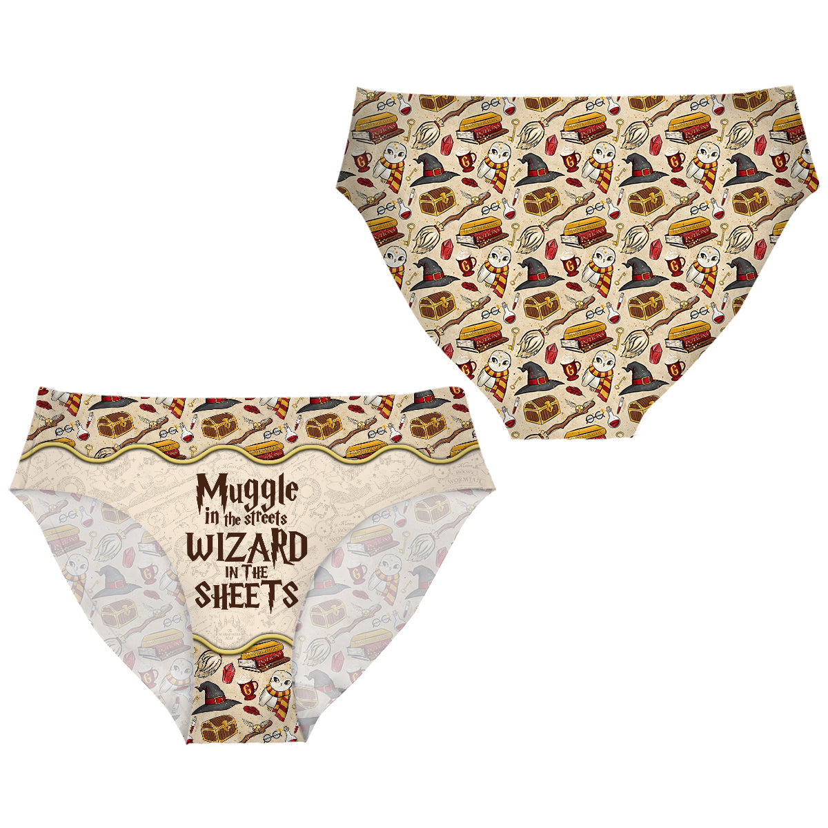Muggle In The Streets Wizard In The Sheets - Personalized The Magic World Women Briefs & Men Boxer Briefs
