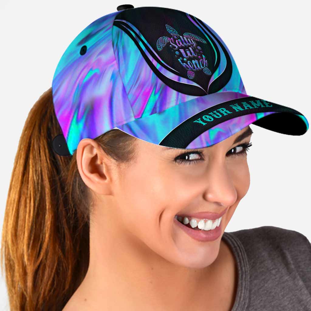 Salty Lil' Beach - Turtle Personalized Classic Cap With Printed Vent Holes