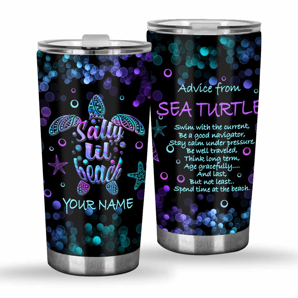 Salty Lil' Beach - Turtle Personalized Tumbler