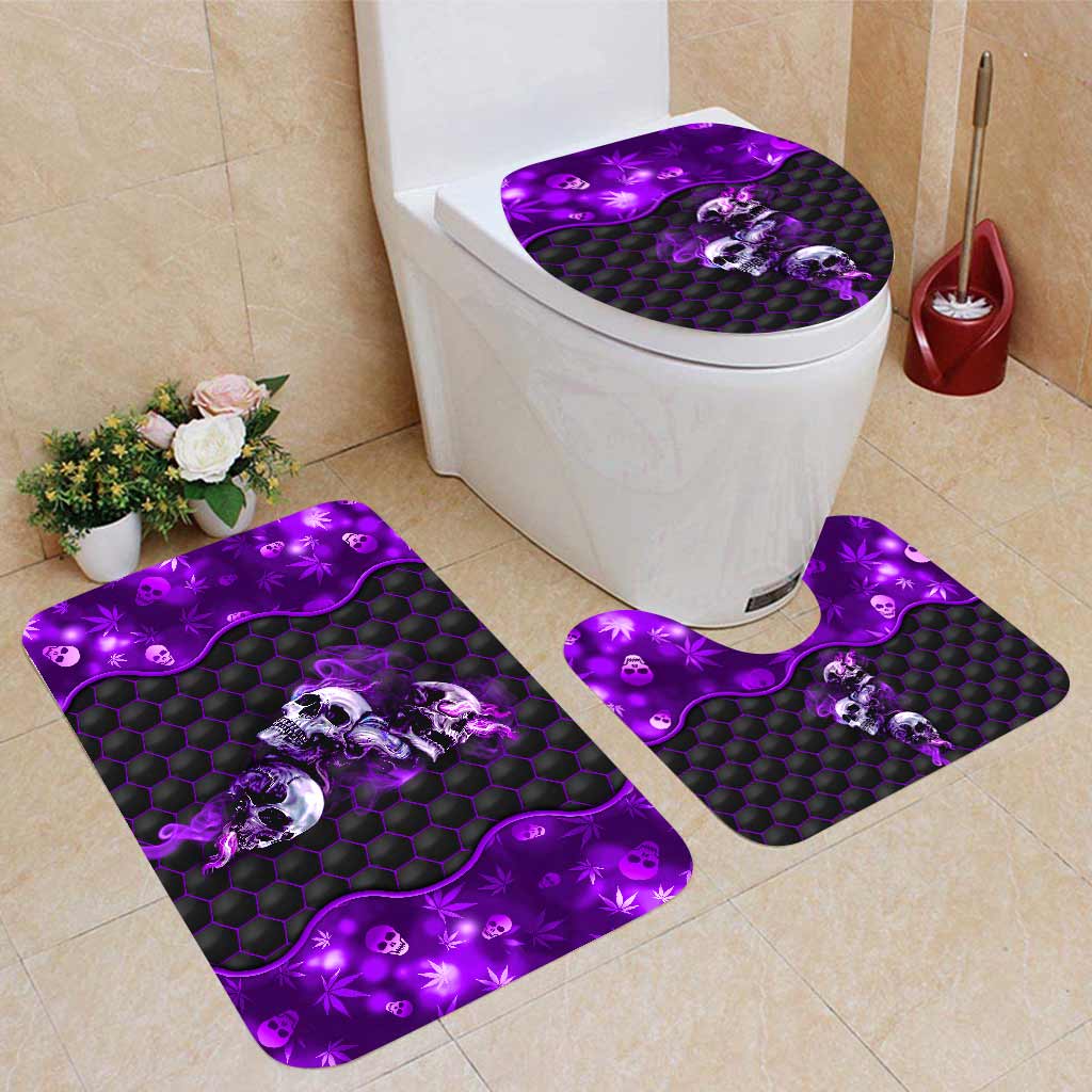 Stoned Skull - Weed Bathroom Curtain & Mats Set