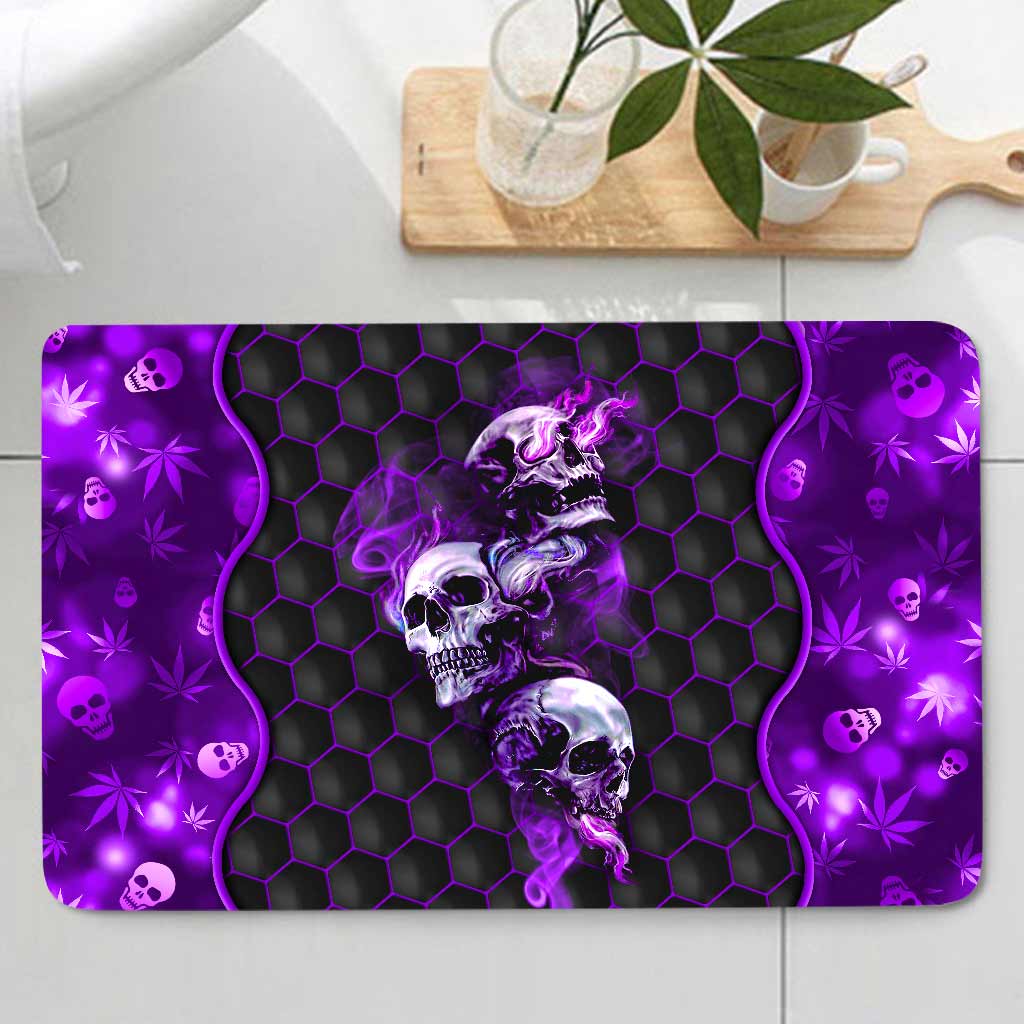 Stoned Skull - Weed Bathroom Curtain & Mats Set