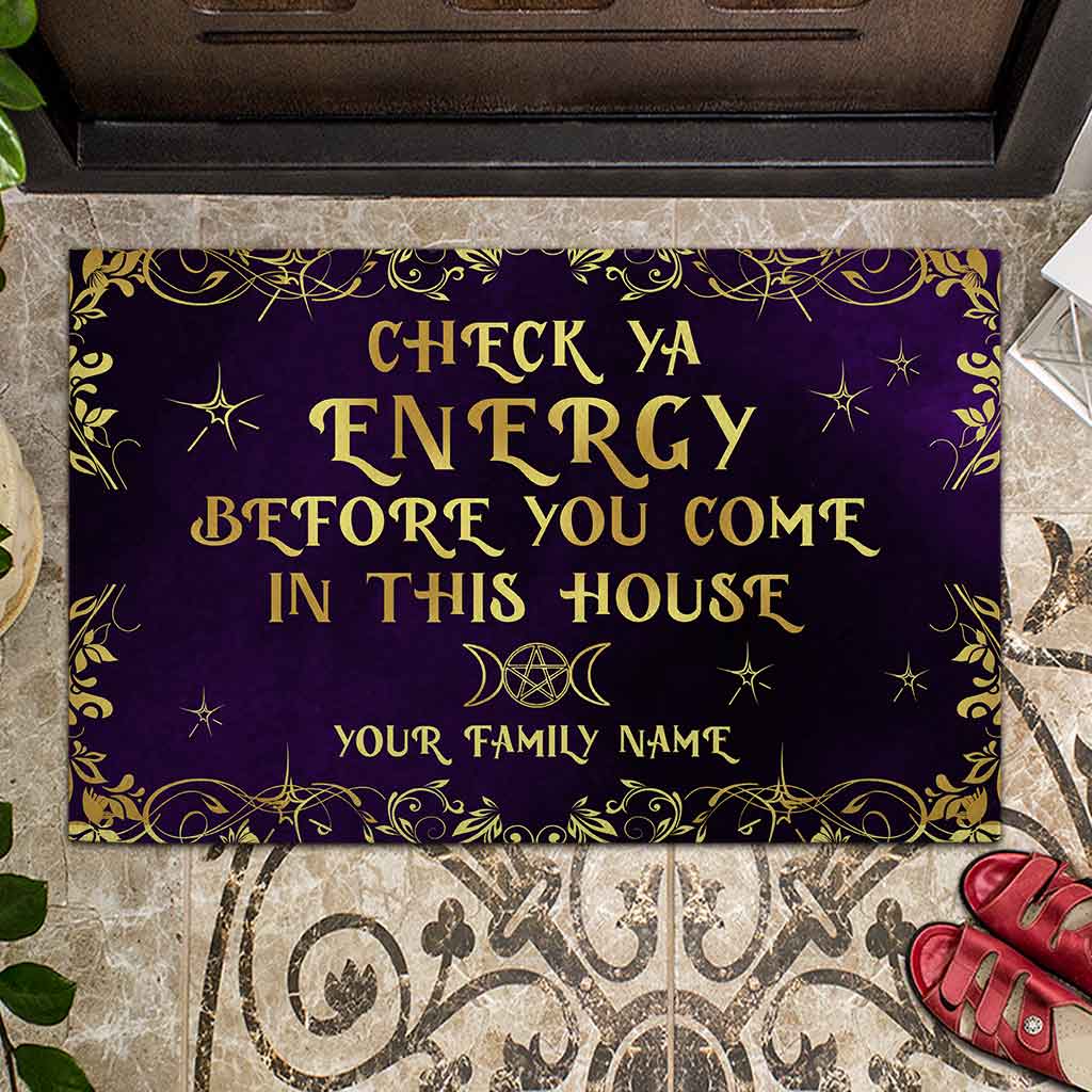 Check Ya Energy - Witch Personalized Doormat