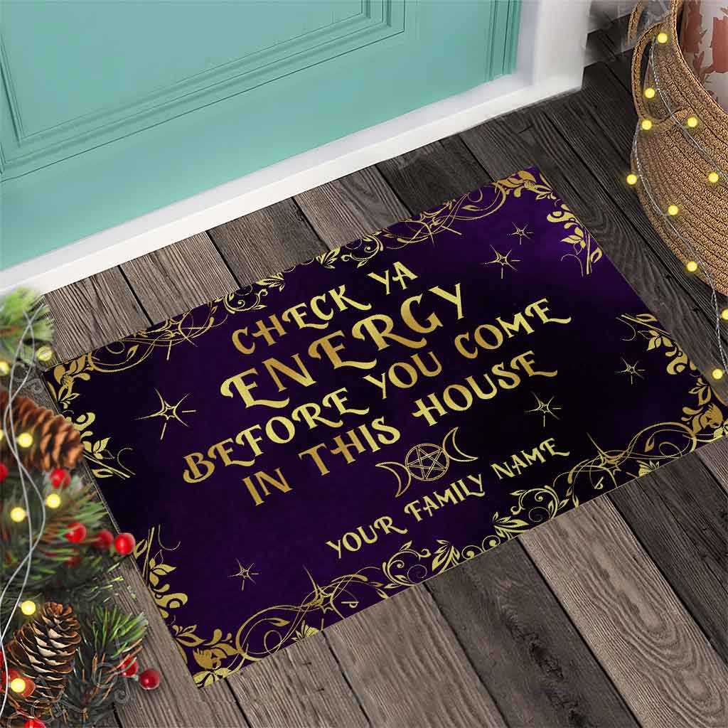 Check Ya Energy - Witch Personalized Doormat