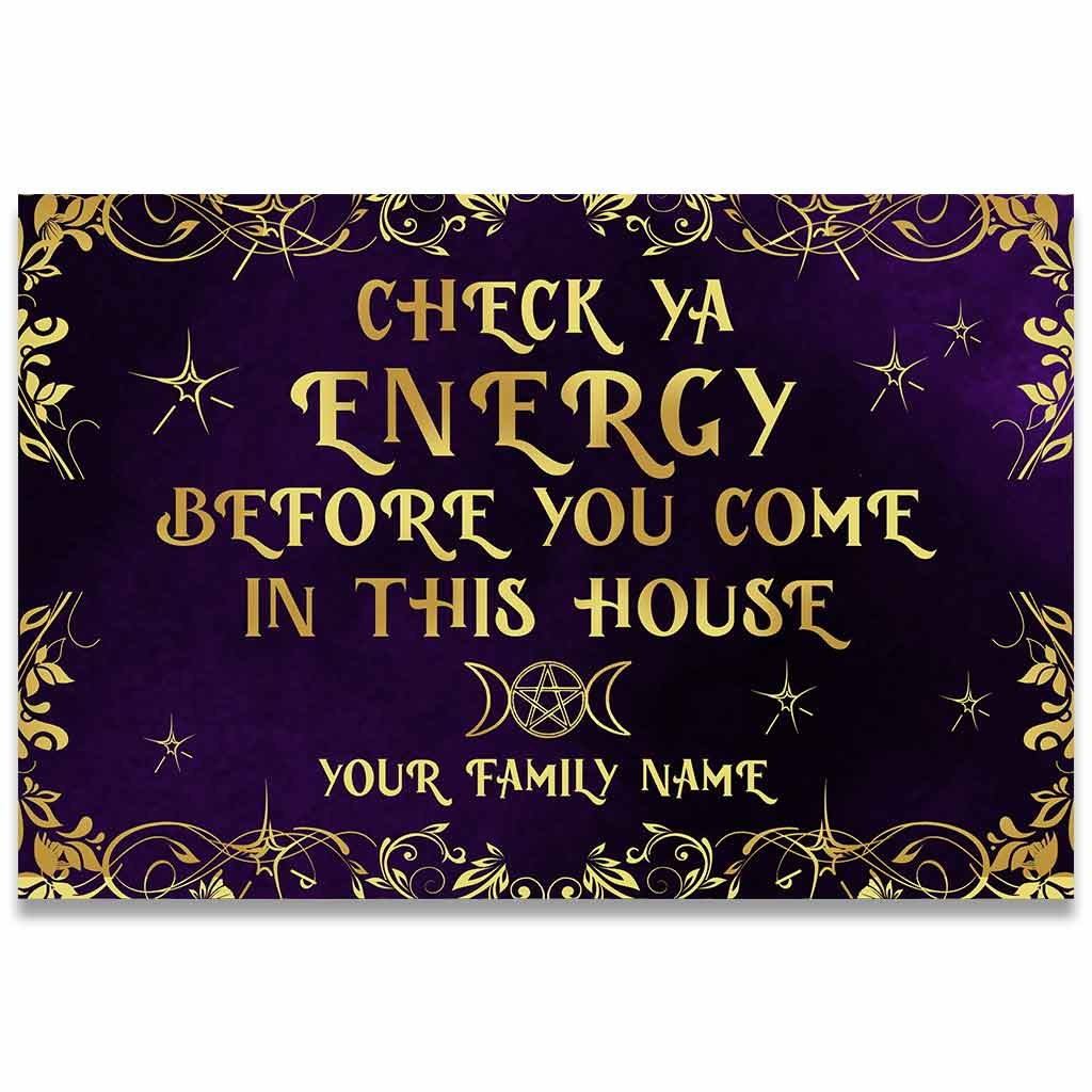 Check Ya Energy - Witch Personalized Doormat