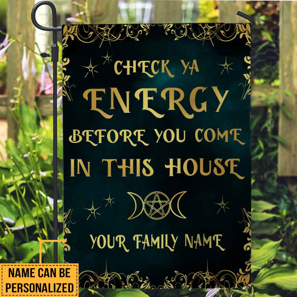 Check Ya Energy - Witch Personalized Garden Flag