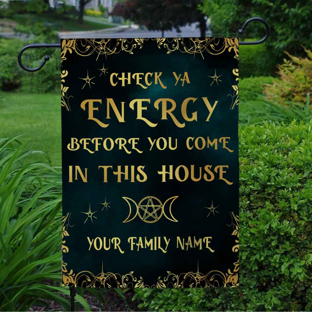 Check Ya Energy - Witch Personalized Garden Flag