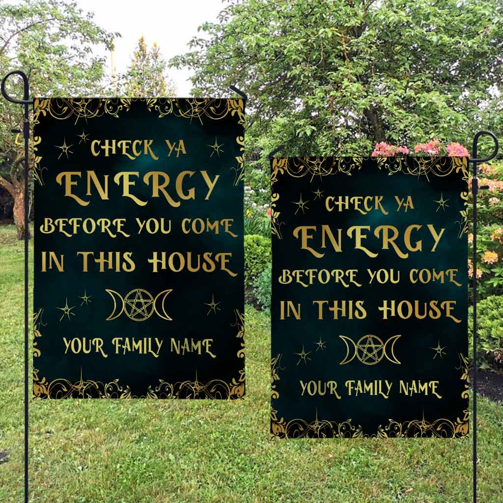 Check Ya Energy - Witch Personalized Garden Flag