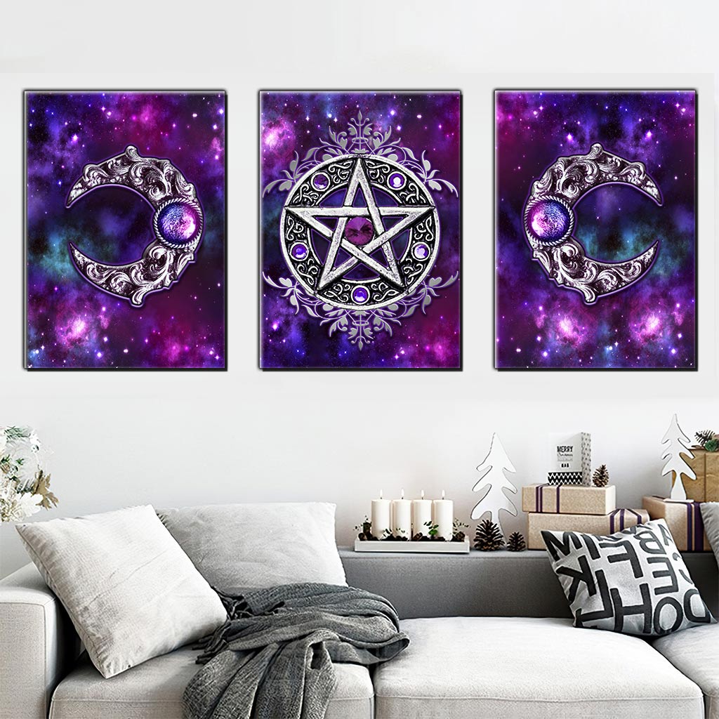 Purple Triple Moon - Witch Poster & Canvas Set