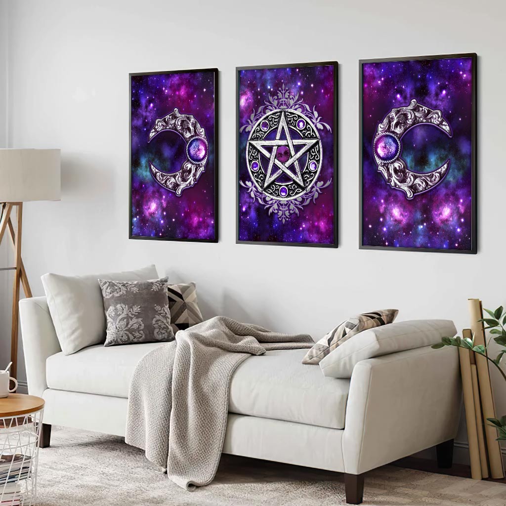 Purple Triple Moon - Witch Poster & Canvas Set