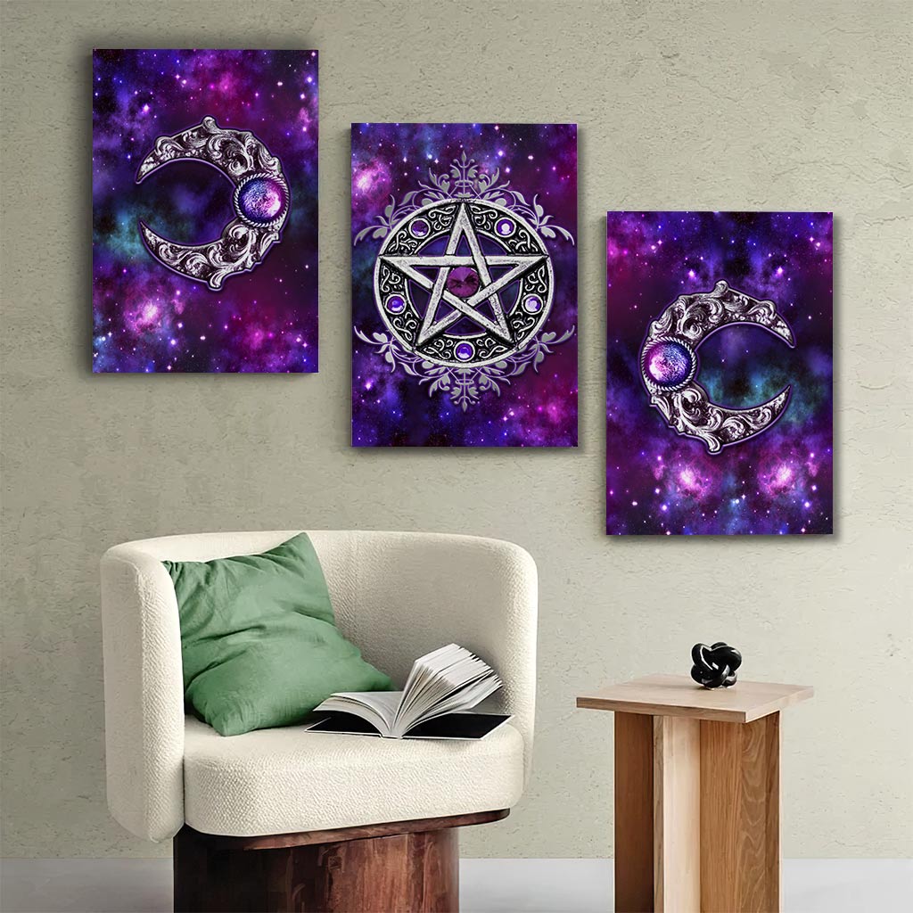 Purple Triple Moon - Witch Poster & Canvas Set