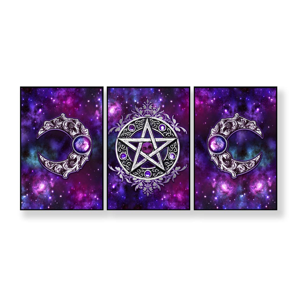 Purple Triple Moon - Witch Poster & Canvas Set