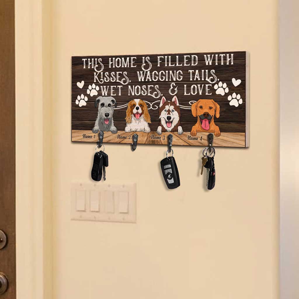 Wet Noses And Love - Personalized Dog Key Rack