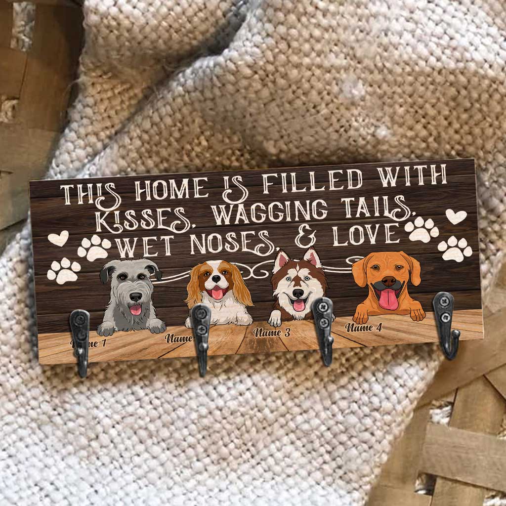 Wet Noses And Love - Personalized Dog Key Rack