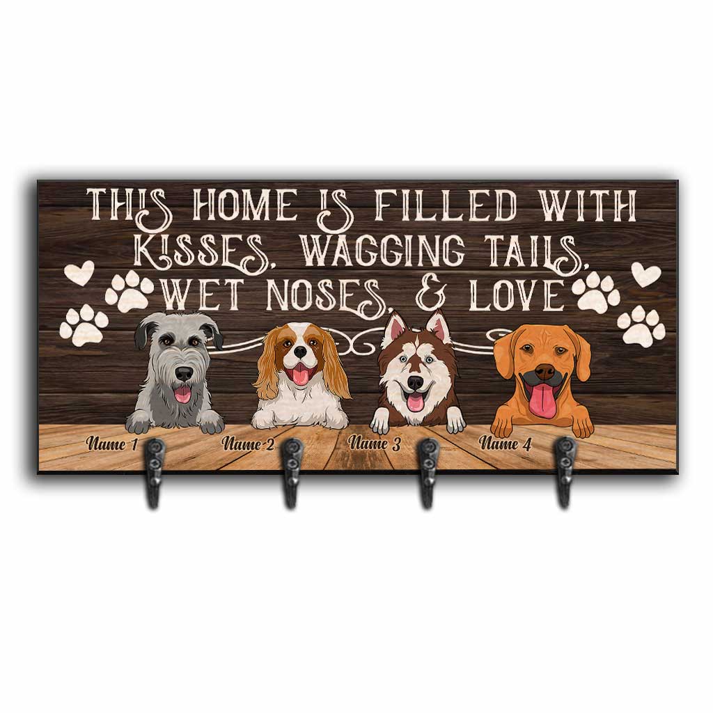 Wet Noses And Love - Personalized Dog Key Rack