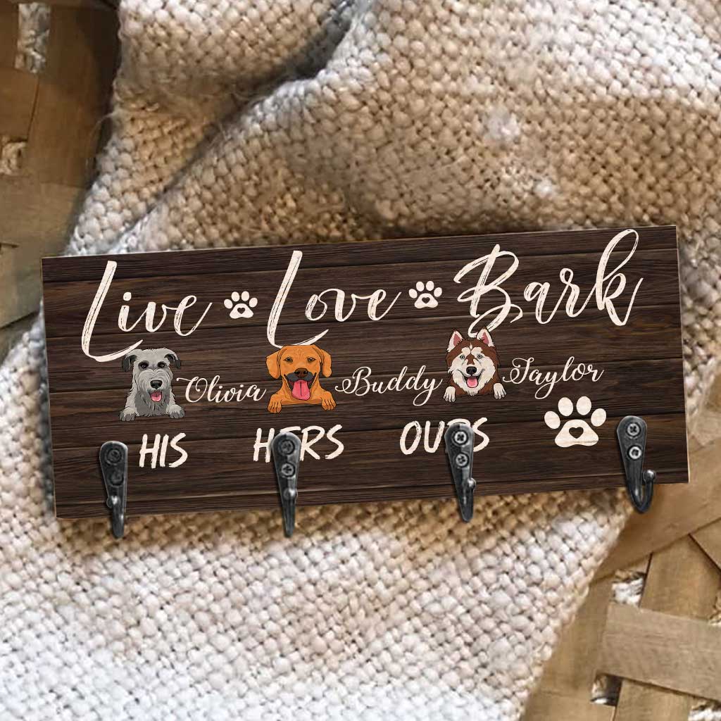 Live Love Bark - Personalized Dog Key Rack