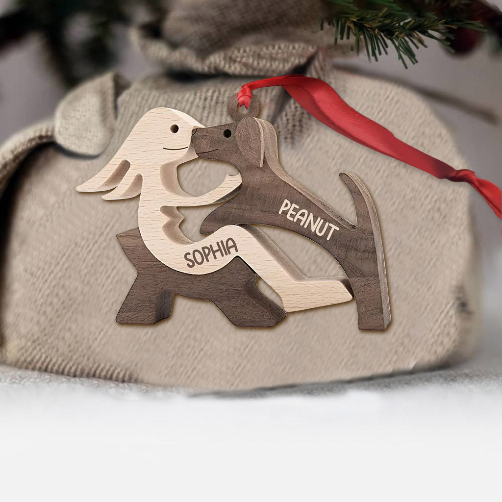 Life Is Better With My Dogs - Personalized Christmas Dog Ornament (Printed On Both Sides)