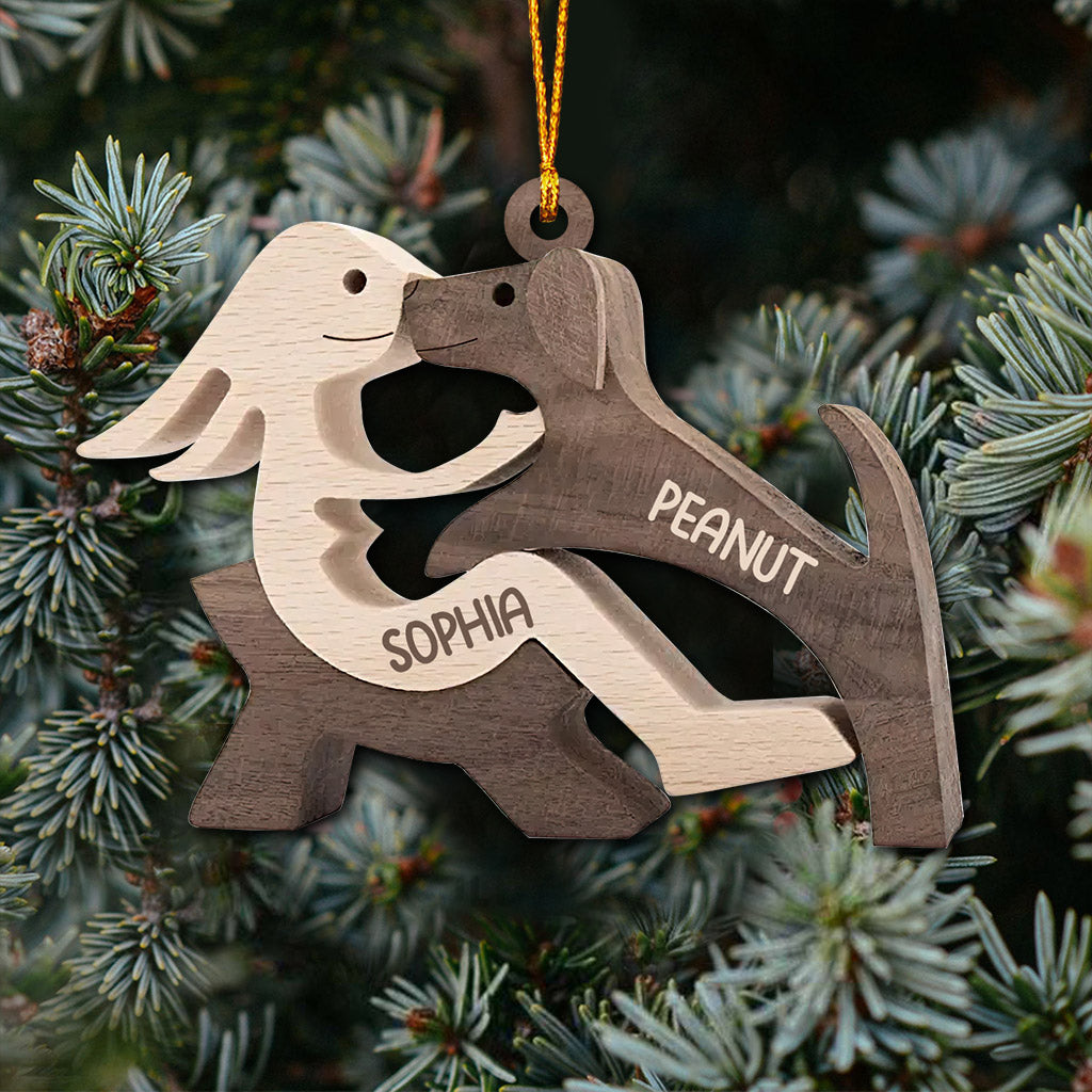 Life Is Better With My Dogs - Personalized Christmas Dog Ornament (Printed On Both Sides)