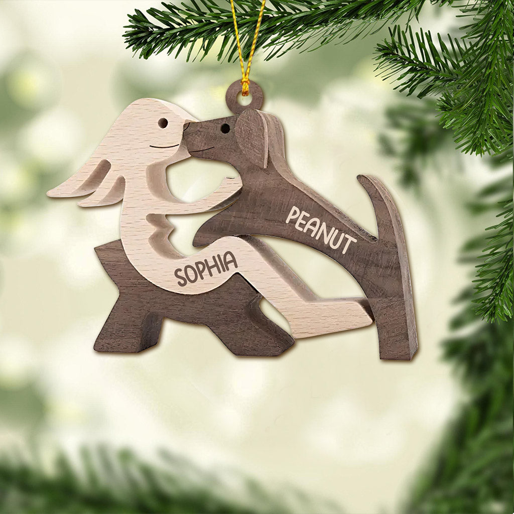 Life Is Better With My Dogs - Personalized Christmas Dog Ornament (Printed On Both Sides)