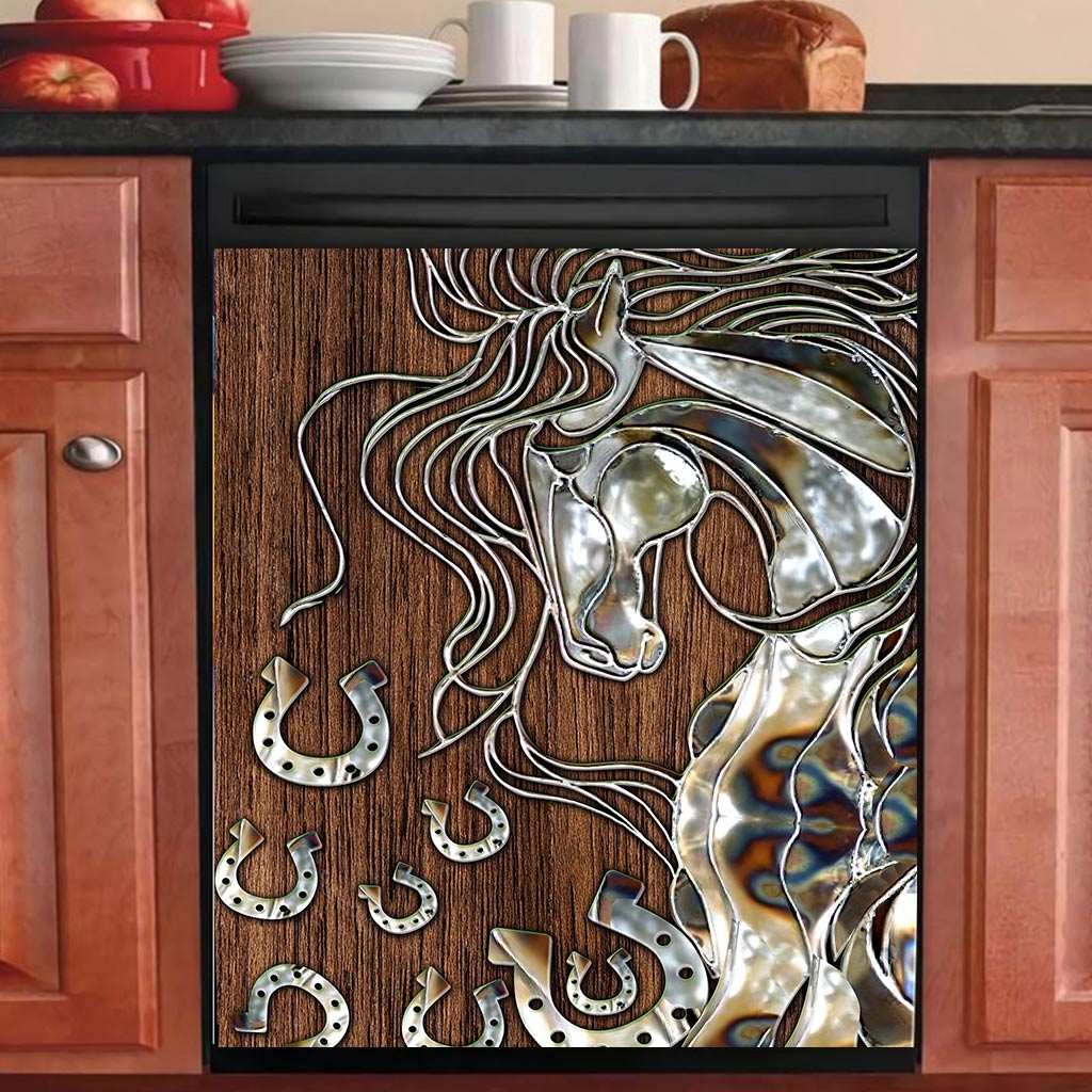 Love Horses - Dishwasher Cover With 3D Pattern Print