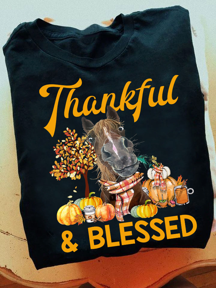 Thankful And Blessed Horse T-shirt and Hoodie 0823