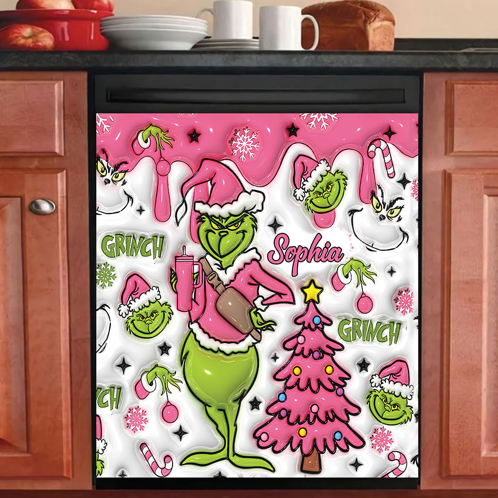 Merry Grinchmas - Personalized Stole Christmas Dishwasher Cover